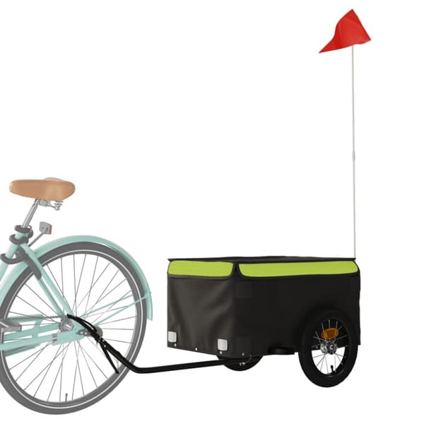 Cykelvagn svart och grön 30 kg järn