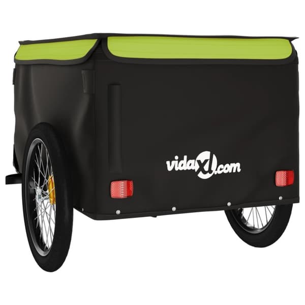 cykelanhænger 45 kg jern sort og grøn