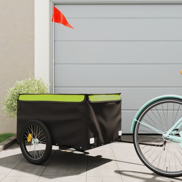 cykelanhænger 45 kg jern sort og grøn