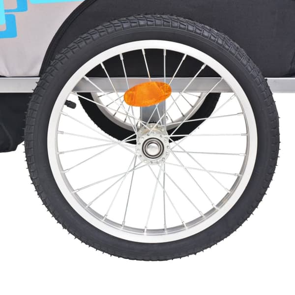 cykelanhænger 30 kg grå og blå