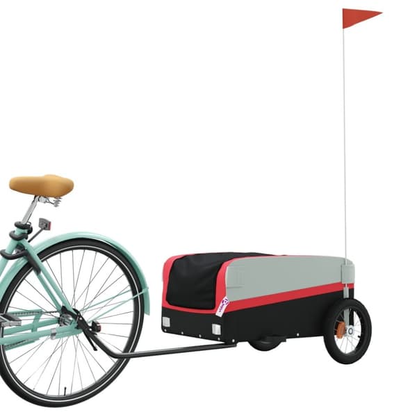 Cykelvagn svart och röd 30 kg järn