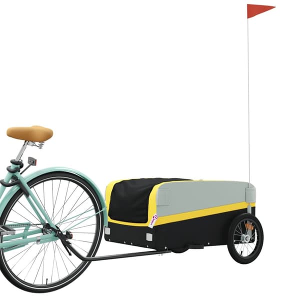 cykelanhænger 45 kg jern sort og gul