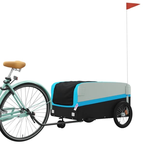 vidaXL cykelanhænger 45 kg jern sort og blå