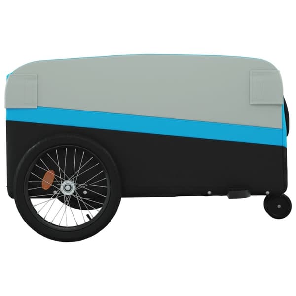 vidaXL cykelanhænger 45 kg jern sort og blå