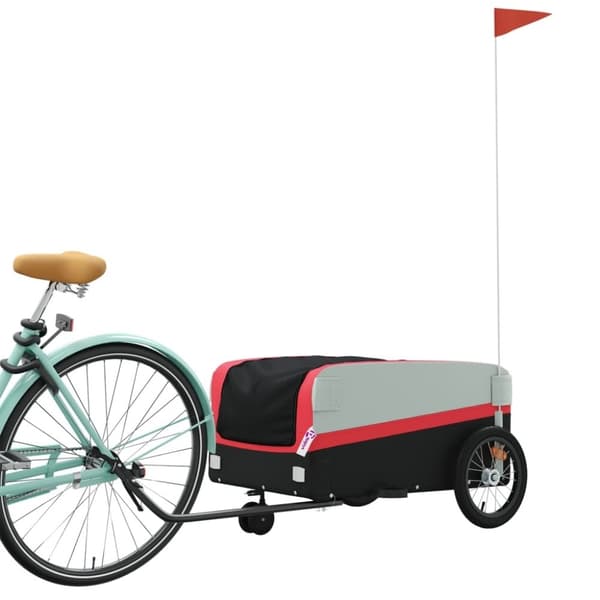 vidaXL Cykelvagn svart och röd 45 kg järn