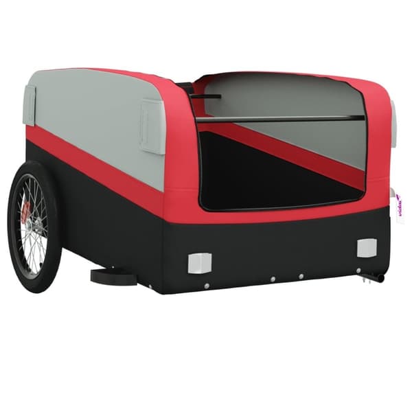 vidaXL Cykelvagn svart och röd 45 kg järn