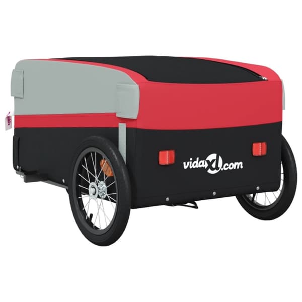 vidaXL Cykelvagn svart och röd 45 kg järn