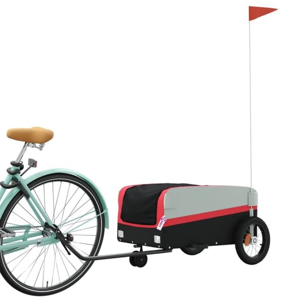 vidaXL cykelanhænger 30 kg jern sort og rød