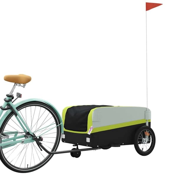 vidaXL cykelanhænger 45 kg jern sort og grøn
