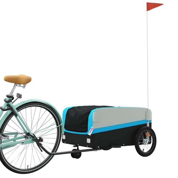 vidaXL Cykelvagn svart och blå 45 kg järn