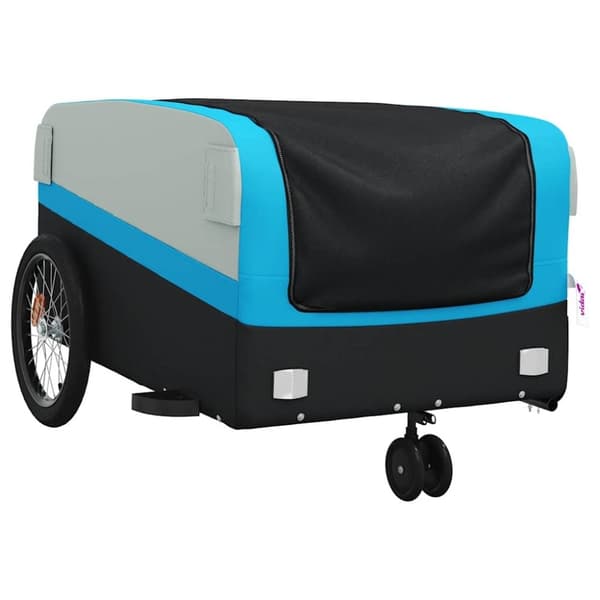 vidaXL Cykelvagn svart och blå 45 kg järn