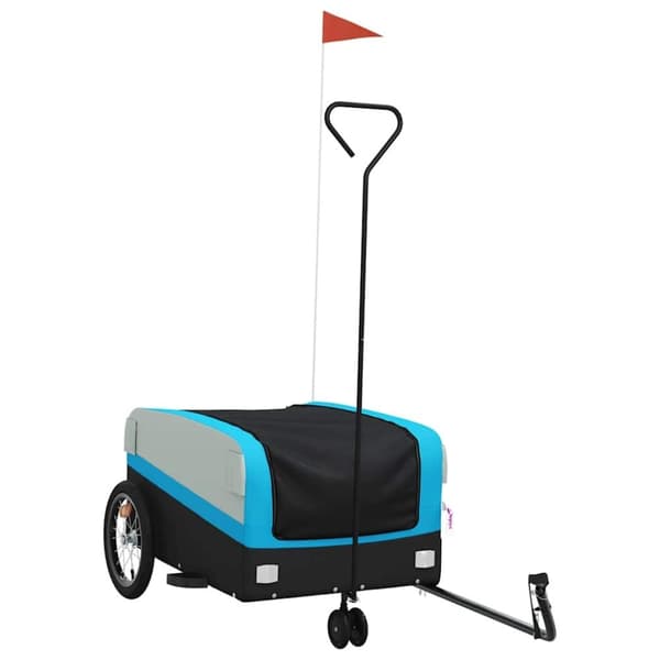 vidaXL Cykelvagn svart och blå 45 kg järn