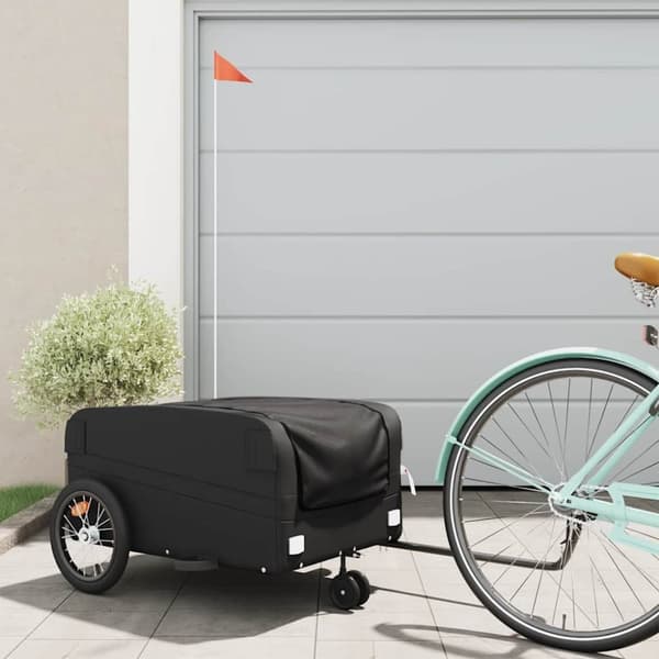 vidaXL Sykkelvogn svart 45 kg jern