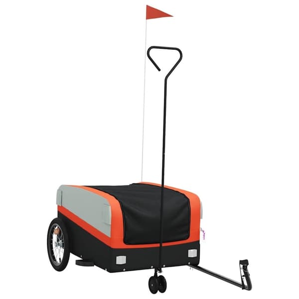vidaXL cykelanhænger 45 kg jern sort og orange