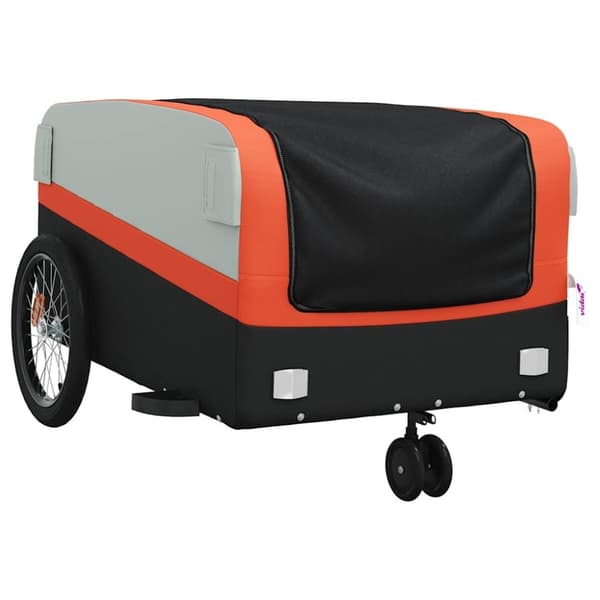 vidaXL cykelanhænger 45 kg jern sort og orange
