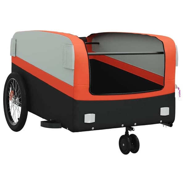 vidaXL cykelanhænger 45 kg jern sort og orange