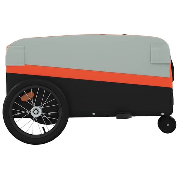 vidaXL cykelanhænger 45 kg jern sort og orange