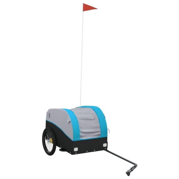 vidaXL Sykkelvogn svart og blå 30 kg jern