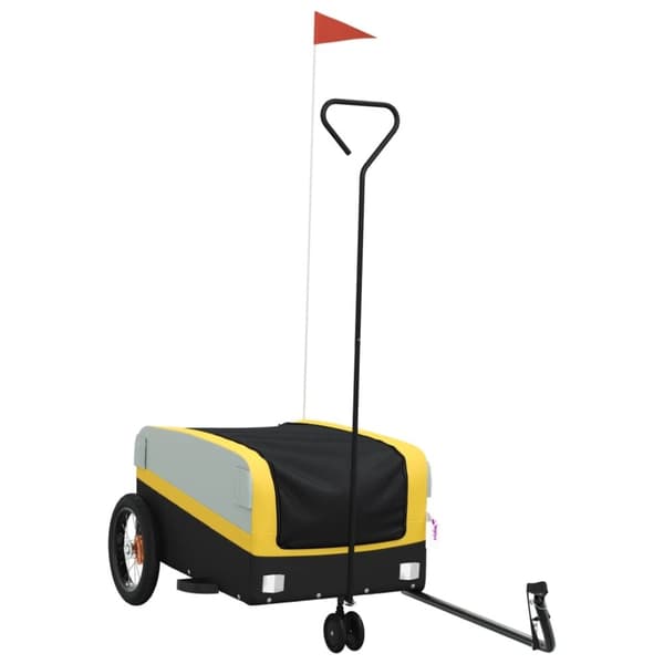 vidaXL Sykkelvogn svart og gul 30 kg jern