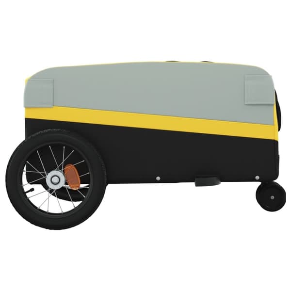vidaXL Sykkelvogn svart og gul 30 kg jern
