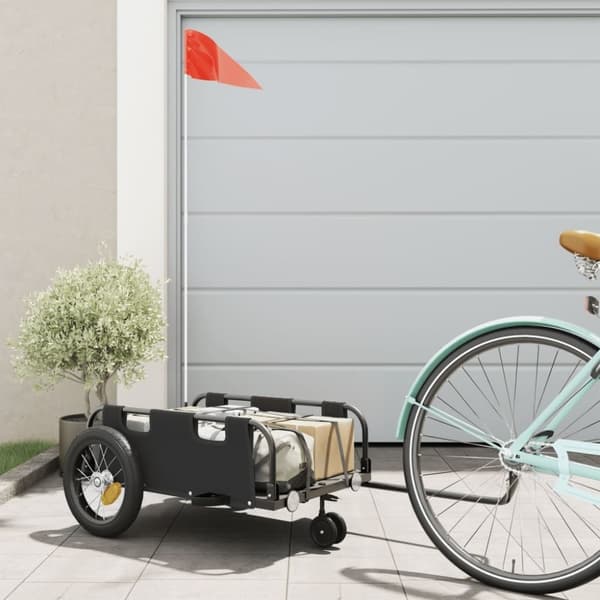 vidaXL cykeltrailer oxfordstof og jern sort