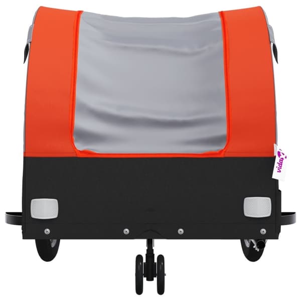 vidaXL Sykkelvogn svart og oransje 30 kg jern