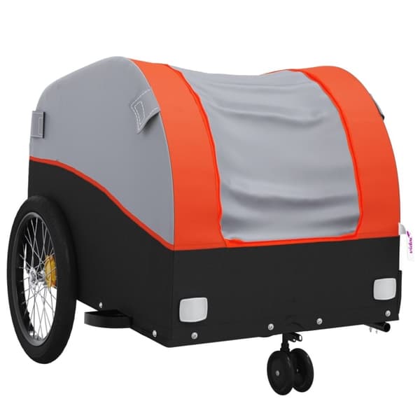 vidaXL cykelanhænger 30 kg jern sort og orange