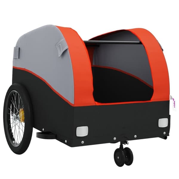 vidaXL cykelanhænger 30 kg jern sort og orange