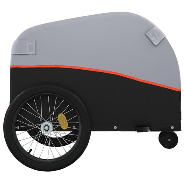 vidaXL cykelanhænger 30 kg jern sort og orange