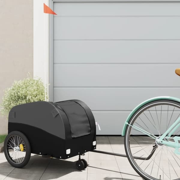 vidaXL cykelanhænger 30 kg jern sort