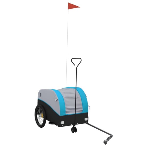 vidaXL Cykelvagn svart och blå 30 kg järn