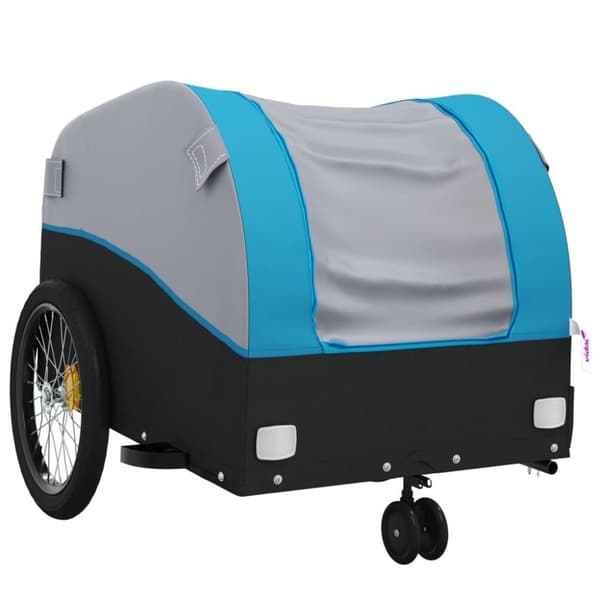 vidaXL Cykelvagn svart och blå 30 kg järn