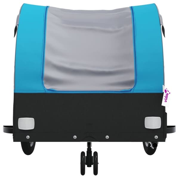 vidaXL Cykelvagn svart och blå 30 kg järn