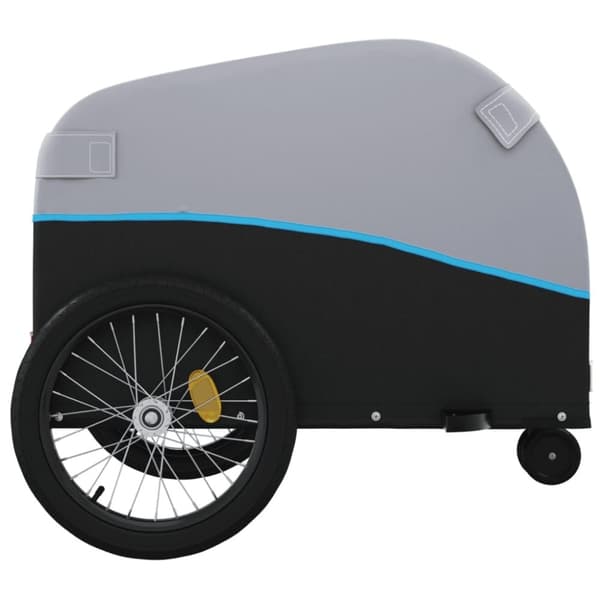 vidaXL Cykelvagn svart och blå 30 kg järn