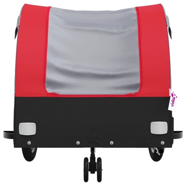 vidaXL Sykkelvogn svart og rød 30 kg jern
