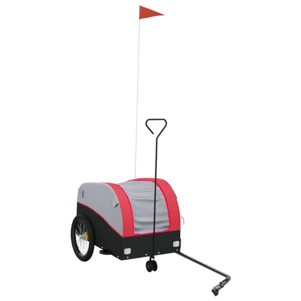 vidaXL Sykkelvogn svart og rød 30 kg jern