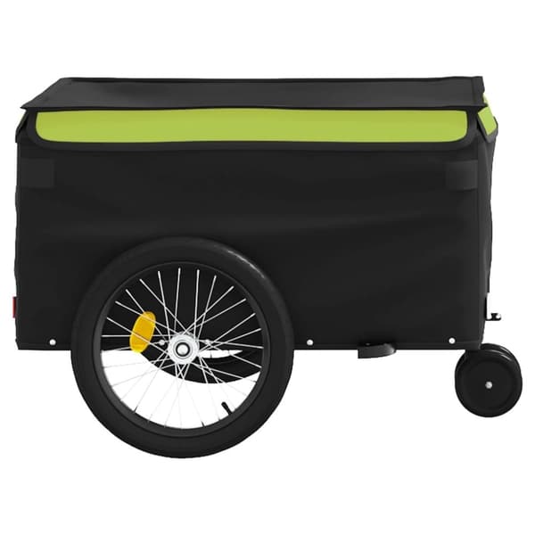 vidaXL cykelanhænger 30 kg jern sort og grøn