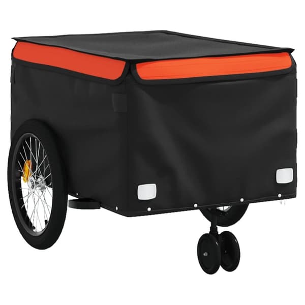 vidaXL Sykkelvogn svart og oransje 45 kg jern