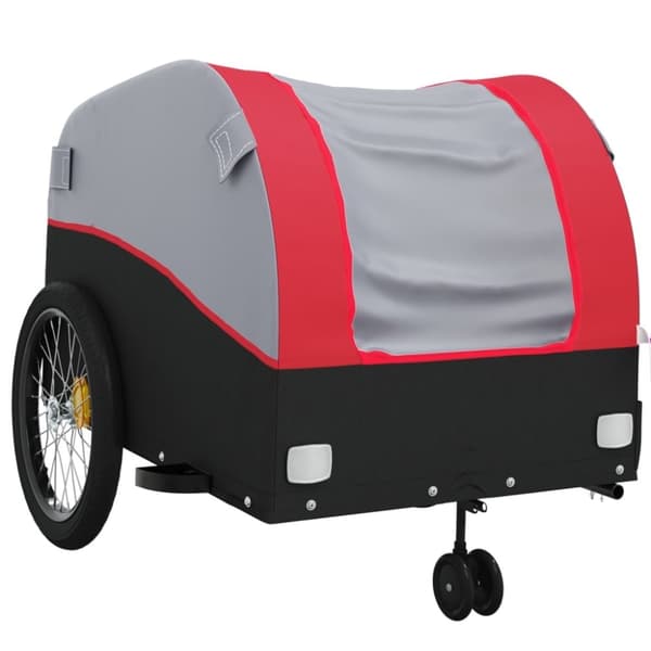 vidaXL Sykkelvogn svart og rød 45 kg jern