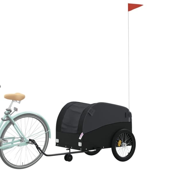 vidaXL Cykelvagn svart 45 kg järn