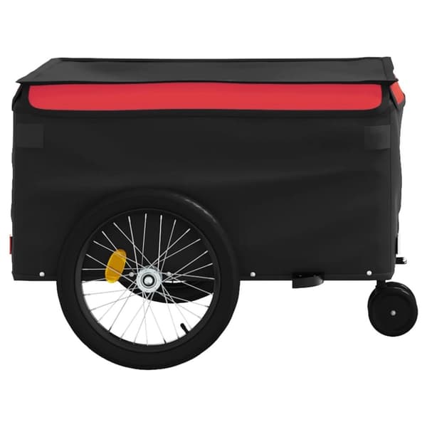 vidaXL Sykkelvogn svart og rød 45 kg jern