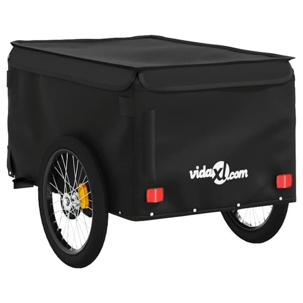 vidaXL cykelanhænger 30 kg jern sort