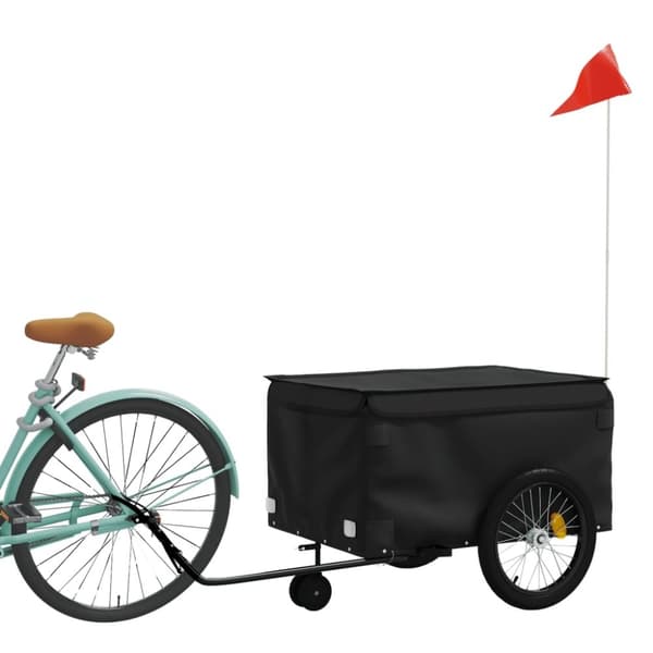 vidaXL Cykelvagn svart 45 kg järn