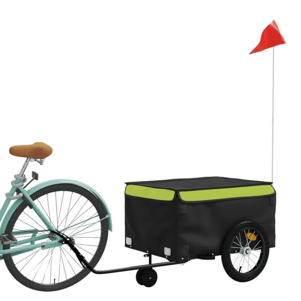 vidaXL Cykelvagn svart och grön 45 kg järn