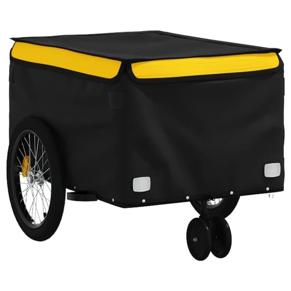 vidaXL cykelanhænger 30 kg jern sort og gul