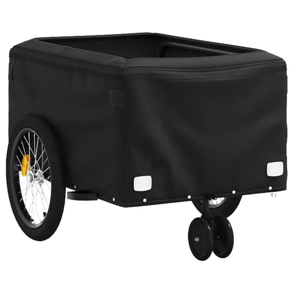 vidaXL cykelanhænger 30 kg jern sort og gul