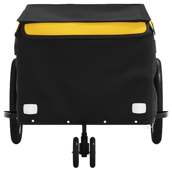 vidaXL cykelanhænger 30 kg jern sort og gul