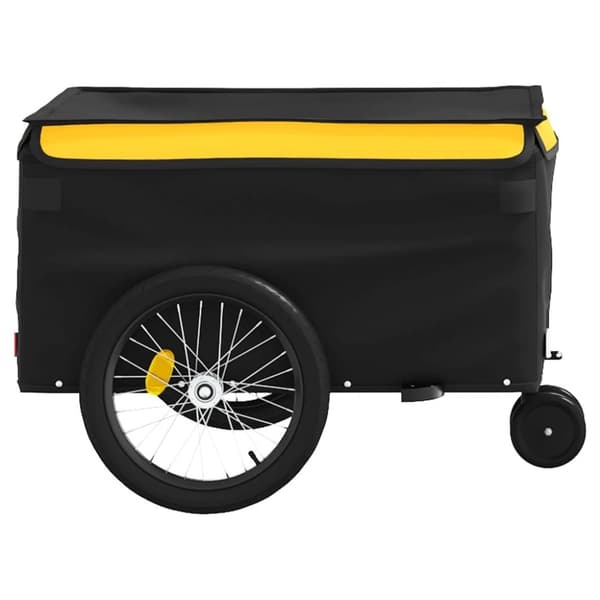 vidaXL Sykkelvogn svart og gul 30 kg jern