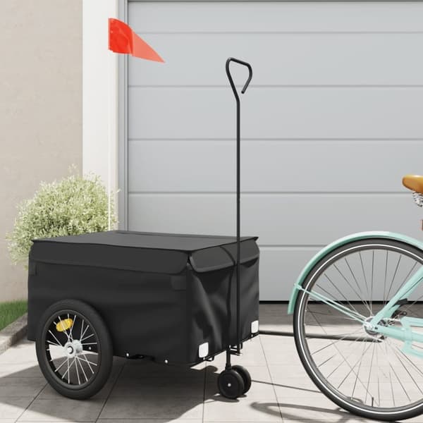vidaXL Sykkelvogn svart 45 kg jern
