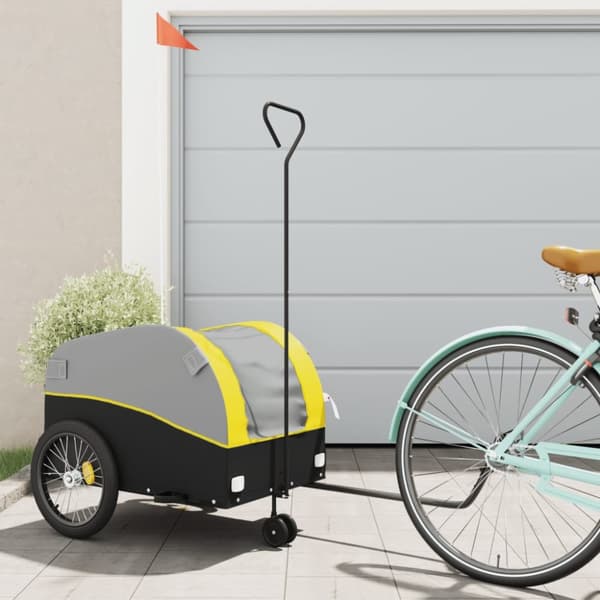 cykelanhænger 45 kg jern sort og gul